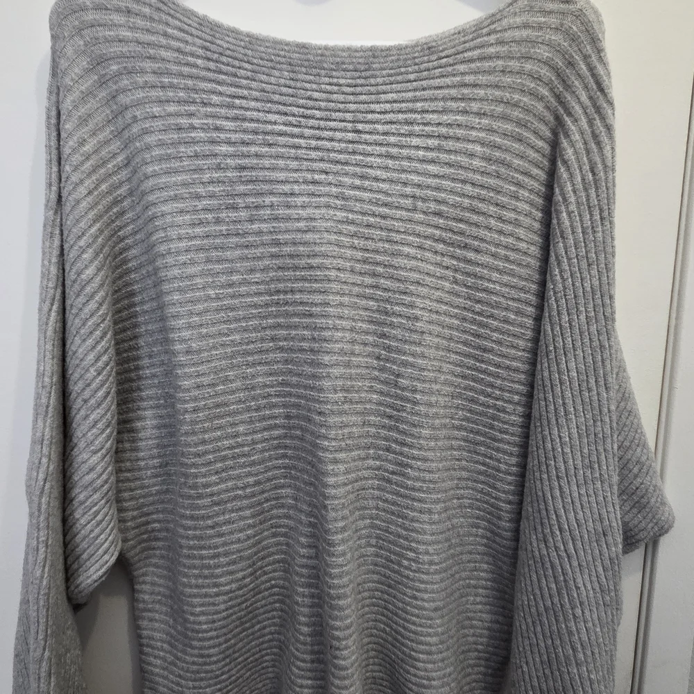 Boatneck Ribbed Sweater - Gray - Picture 2 of 5